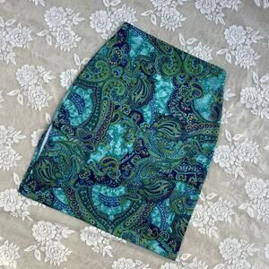 Vintage Silver Gate Blue Paisley Mini Skirt – Size Small